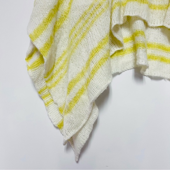Wooden Ships Anthropologie Poncho Sweater Mohair Wool Blend Yellow Stripes S M - Picture 11 of 12